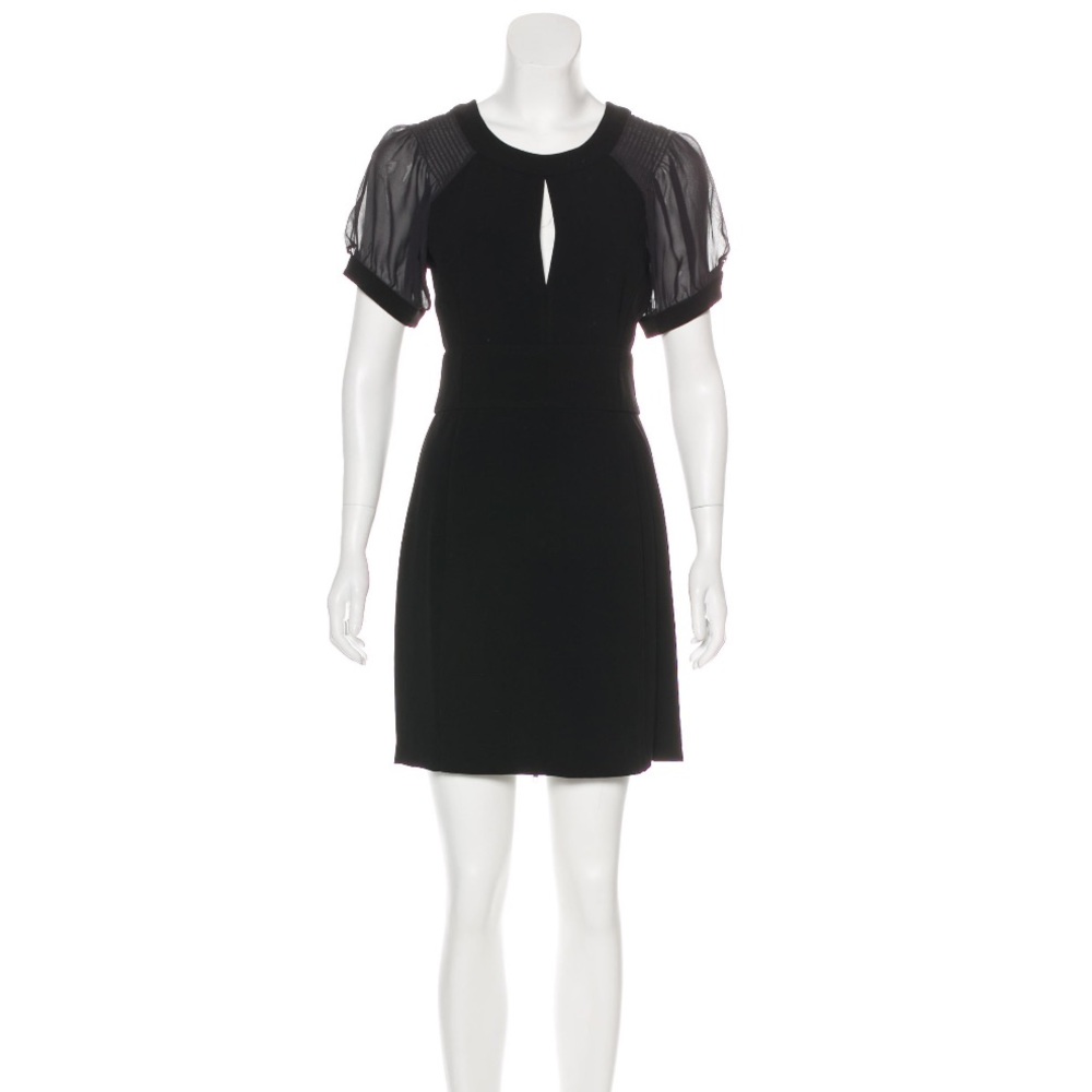 SKAIST-TAYLOR BEAUTIFUL BLACK PUFFED-SHORT-SLEEVE MINI DRESS SM/US4 NWOT
